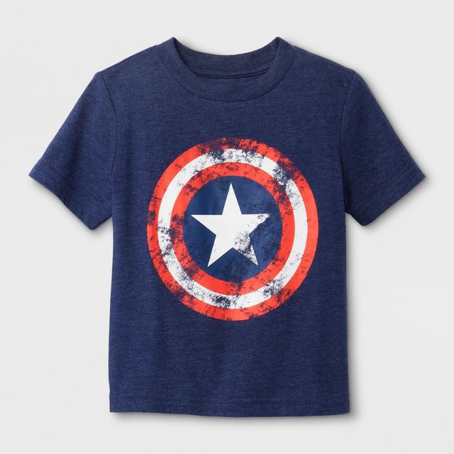 Toddler Boys Marvel Captain America Shield Short Sleeve Graphic T-Shirt