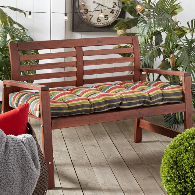 Kensington Garden 24x22 Multi-stripe Outdoor High Back Chair Cushion  Sapphire : Target