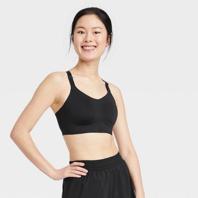 Women High Support Emboed Racerback Run Sport Bra - All In Motion Black 4X