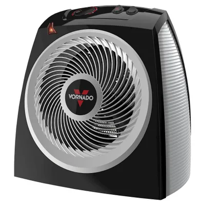 Vornado VH10 Vortex Space Heater Black 1500W: Indoor Electric Utility Heater, 2 Settings, Fan Driven, 100-300 sq. ft.