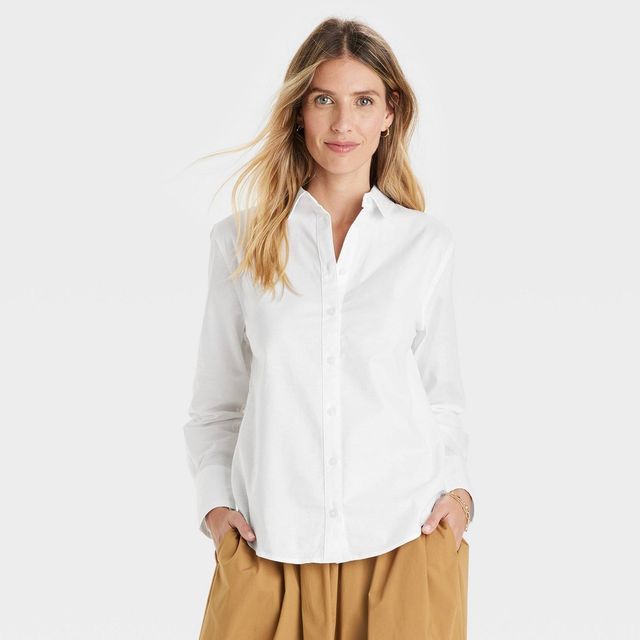 A New Day Womens Plus Size Long Sleeve Oxford Button-Down Shirt |  Connecticut Post Mall