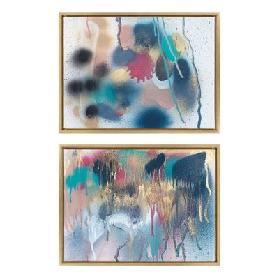 (Set of 2) 18 x 24 Sylvie The Sanaa Way Framed Canvas Set Gold - Kate & Laurel All Things Decor