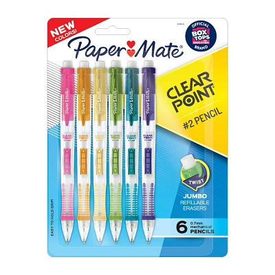 Paper Mate Clear Point 6pk #2 Mechanical Pencils 0.7mm Multicolored