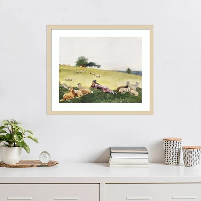 Amanti Art 25x21 Homers Sheep Countryside II by Winslow Homer Wood Framed Wall Art Print