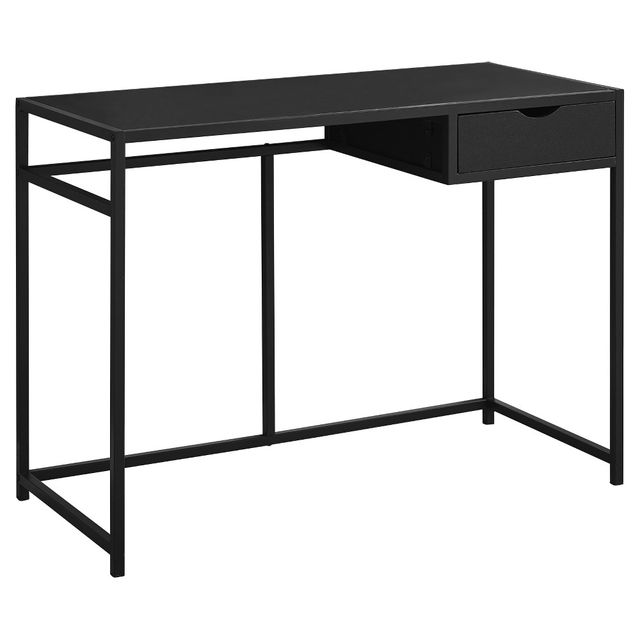 Wood and Metal Writing Desk with Drawers Black - EveryRoom: Modern Style, Hutch Storage, MDF Surface, 42.25 Wide