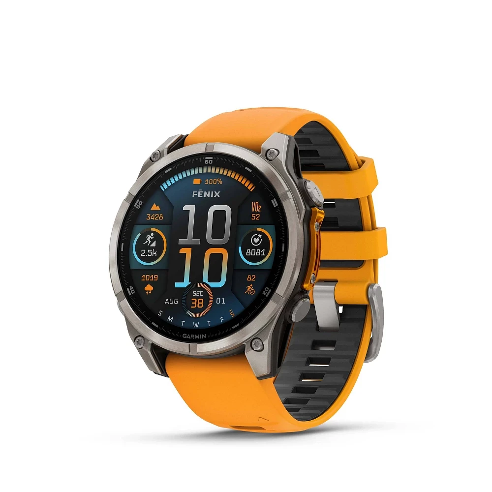 Garmin Fenix 8 47mm AMOLED Sapphire Titanium with Spark Orange 
