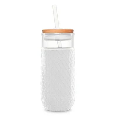 Ello Devon 18oz Glass Tumbler - : Iced Coffee Cup, Glass Tumbler with Lid, Straw, BPA-Free, Silicone Grip