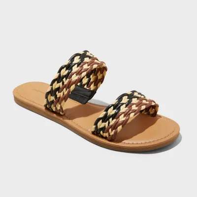 Womens Anita Wide Width Two-band Slide Sandals