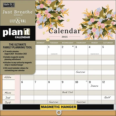 LANG 2025 Just Breathe Plan It Wall Calendar