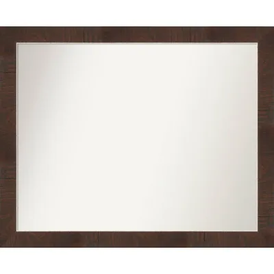 31 x 25 Non-Beveled Wildwood Brown Narrow Wall Mirror - Amanti Art