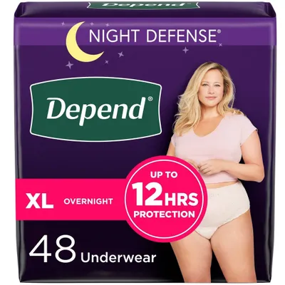 Depend Night Defense Womens Night Incontinence Underwear - XL - 48ct