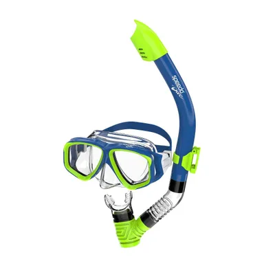 Speedo Junior Reefscout Mask and Snorkel Set - Blue/Green