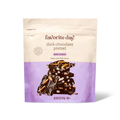 Dark Chocolate Pretzel Bark Crisps Candy - 5oz - Favorite Day