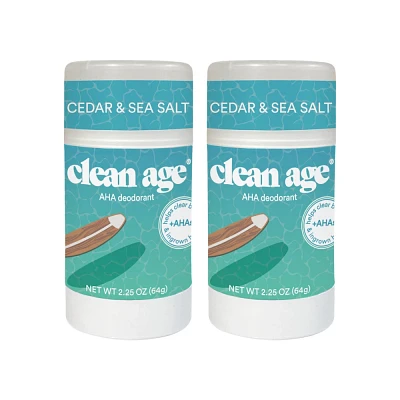 Clean Age Cedar and Sea Salt AHA Deodorant for Teens - 2.25oz/2pk