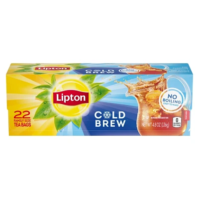 Lipton Cold Brew Family Size Black Iced Tea Bags - 22ct