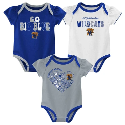 NCAA Kentucky Wildcats Infant Girls 3pk Bodysuit