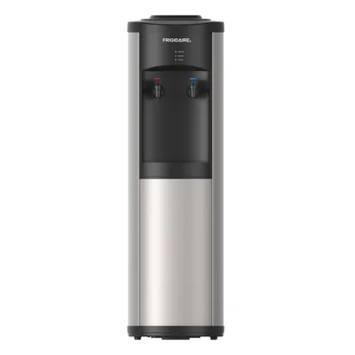 Frigidaire Top Loading Water Cooler Stainless Steel: 5 Gallon Electric Dispenser, Hot & Cold, Freestanding, Safety Switch