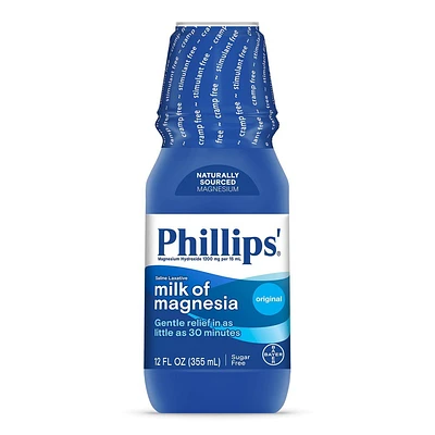 Phillips Milk of Magnesia Liquid Laxative Constipation Relief - Original Flavor - 12oz