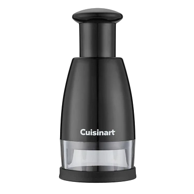 Cuisinart Mini Push Chopper: Manual Food Chopper & Dicer, Stainless Steel Blades, Dishwasher-Safe, Black, 2-Piece Set