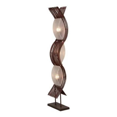 67 x 17 Coastal Bamboo Floor Lamp Brown - Olivia & May