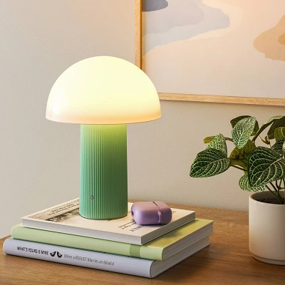 Portable Mushroom Lamp with Rechargeable Battery : Touch Sensor, 3-Way Light