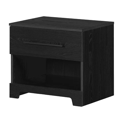 South Shore Primo Nightstand with Drawer Black Oak