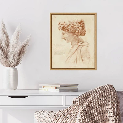 Amanti Art Sepia Greek Statues I by Annie Warren Framed Canvas Wall Art Print