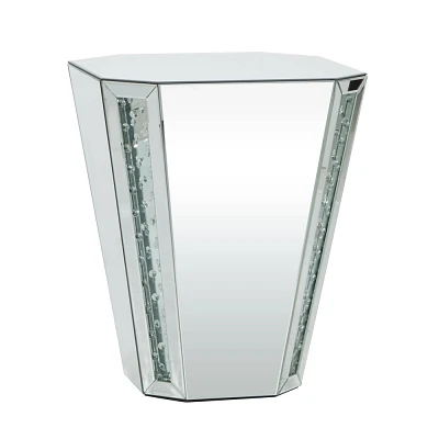 Glam Mirror and Glass Accent Table Silver - Olivia & May