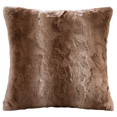 20x20 Oversize Marselle Faux Fur Square Throw Pillow Tan/Brown - Madison Park