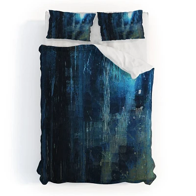 Deny Designs Paul Kimble Night In The Forest Duvet Cover and Pillow Sham Blue