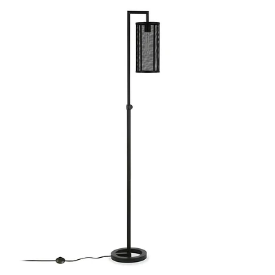 Hudson and Canal 69.5 Floor Lamp: Blackened Bronze, Metal Mesh, Industrial Design