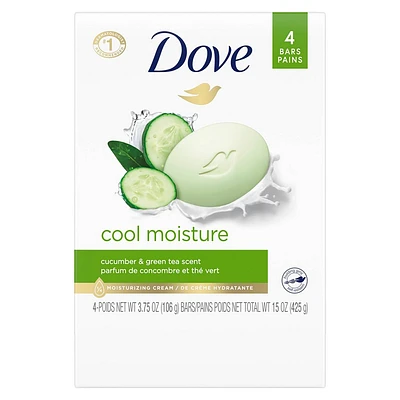 Dove Beauty Cool Moisture Beauty Bar Soap - Cucumber & Green Tea - 4pk - 3.75oz each