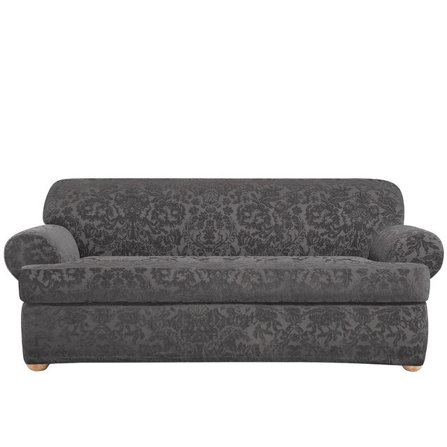 Stretch Jacquard Damask T-Sofa Slipcover