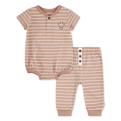 Huggies Baby Giraffe Striped Short Sleeve Bodysuit & Pants Set