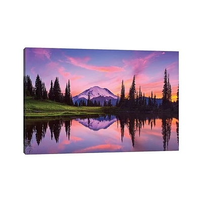 Washington State Mt. Rainier National Park Tipsoo Lake Panoramic at Sunset by Jaynes Gallery Wall Canvas