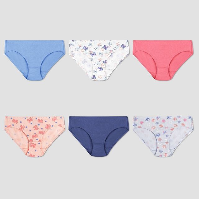 Hanes Girls 6pk Pure Comfort Hipster - Colors May Vary 14