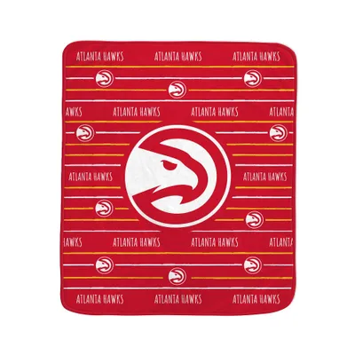 NBA Atlanta Hawks Logo Stripe Binding Edge Flannel Fleece Blanket