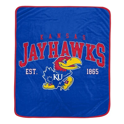 NCAA Kansas Jayhawks Vintage Arch Block Flannel Fleece Blanket