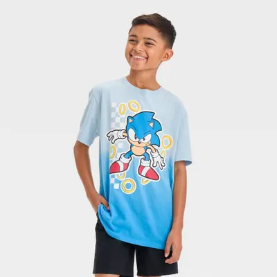 Boys Sonic the Hedgehog Dip Dye Elevated Short Sleeve Graphic T-Shirt