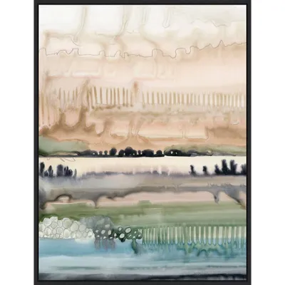 23 x 30 Mesa Horizon Strata I by Grace Popp Framed Canvas Wall Art Print - Amanti Art: Modern Decor, Earth Tone Lithograph