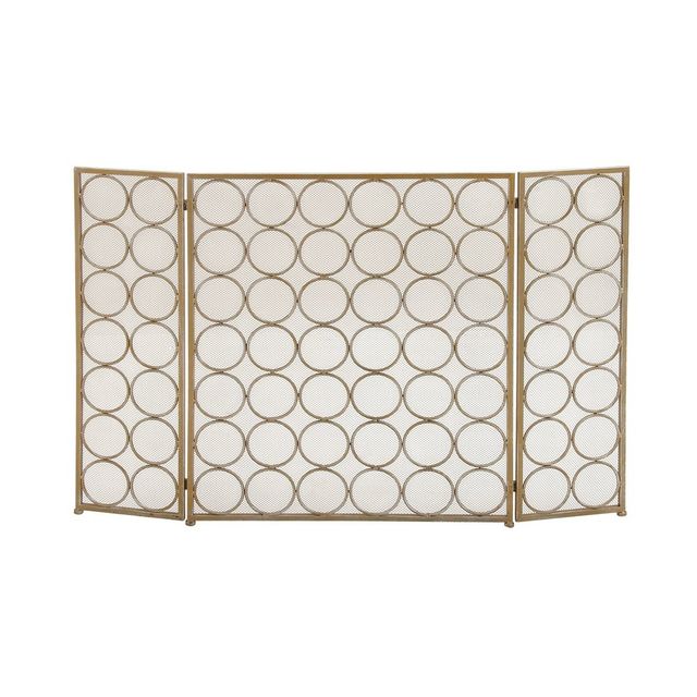 Contemporary Metal Fireplace Screen Brass - Olivia & May