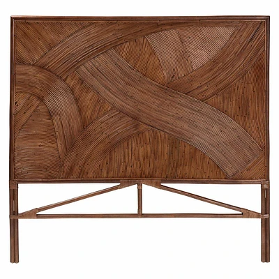 bali & pari King Elettra Rattan Standalone Headboard: Handcrafted, No Assembly, Bohemian Design