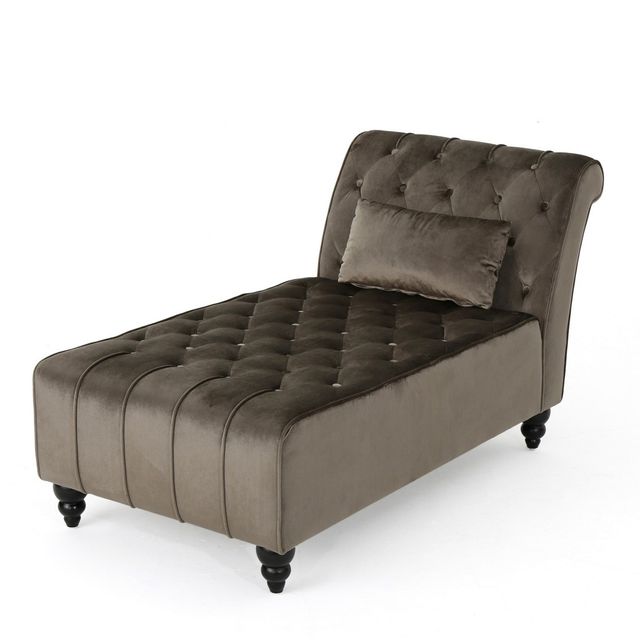 Rubie New Velvet Chaise Lounge - Christopher Knight Home: Legs