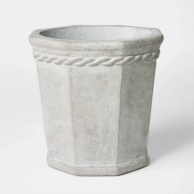 Octagon Concrete Planter Large Gray - Threshold designed with Studio McGee