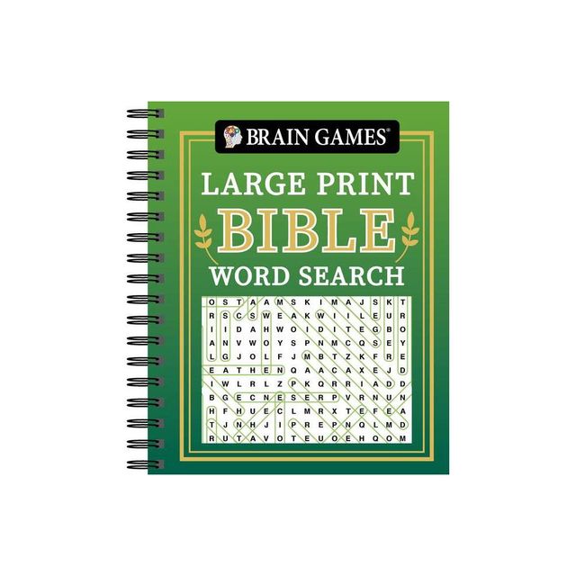 Brain Games - Large Print Bible Word Search (Green) - (Brain Games - Bible) by Publications International Ltd & Brain Games (Spiral Bound)