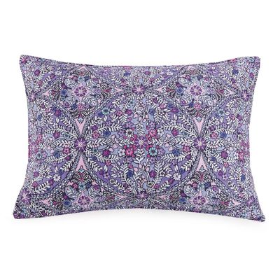 Kaleidoscope Pillow Sham Purple - Vera Bradley: Cotton Floral Design, Reversible, Zipper Closure, 140 Thread Count