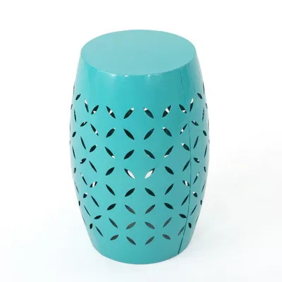 Lilac 12 Iron Side Table - Teal - Christopher Knight Home: Modern Patio Accent, Weather-Resistant