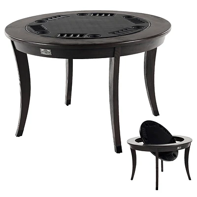 Barrington 48 Onyx Poker Table 2-in-1 Flip-Top Dining Table for 6 Players