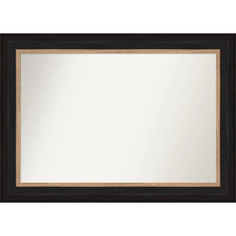 43 x 31 Non-Beveled Vogue Black Wall Mirror - Amanti Art