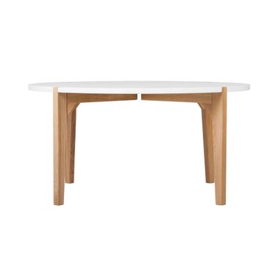 Abacus Round Coffee Table Modern Oak and White - Universal Expert